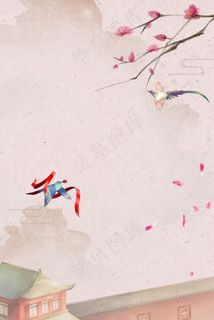 古风七夕浪漫简约背景合成