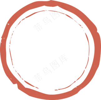 红色圆形印章式边框