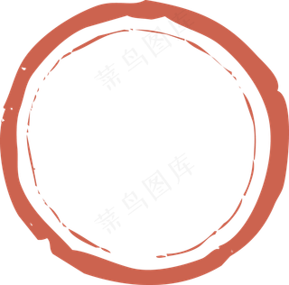 红色圆形印章式边框