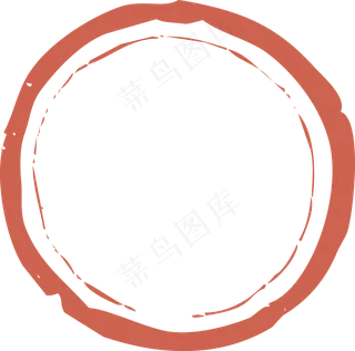 红色圆形印章式边框