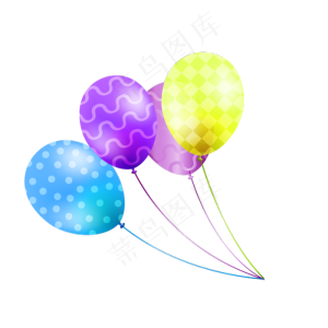 生日派对气球,免抠元素