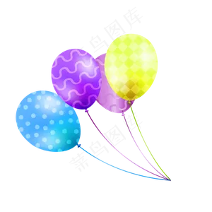 生日派对气球,免抠元素