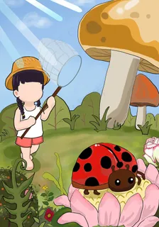 春天小女孩逗趣扑昆虫 春天小女孩逗趣扑昆虫