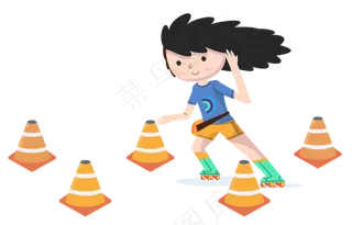 参加轮滑比赛的小孩,免抠元素