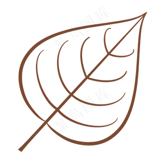 手绘叶子线稿免抠图