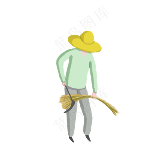 51劳动节割麦子的农民PNG