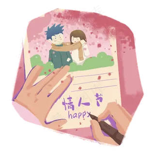 2月14恋人情人节礼物花PNG