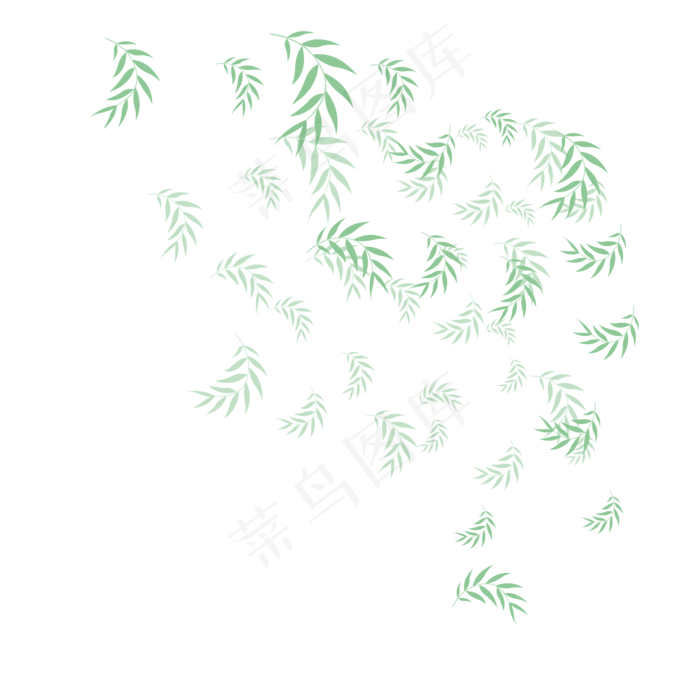 手绘植物树叶漂浮的叶子ai矢量模版下载