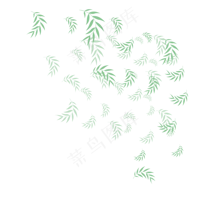 手绘植物树叶漂浮的叶子ai矢量模版下载