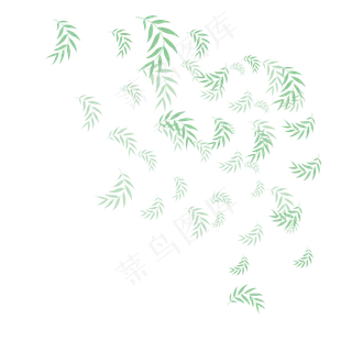 手绘植物树叶漂浮的叶子
