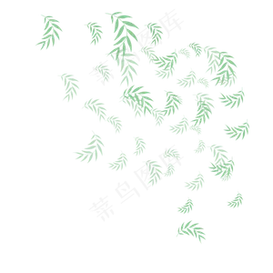 手绘植物树叶漂浮的叶子