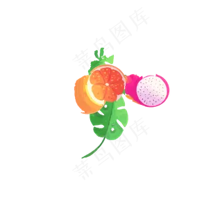 夏季水果卡通装饰元素