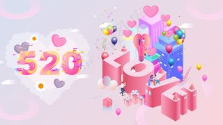 520网络情人节2.5D矢量场景