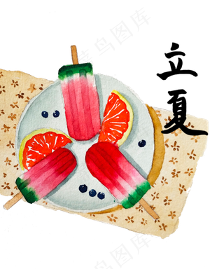 立夏节气农历西瓜节气PNG