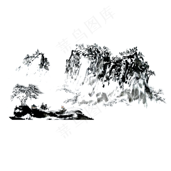 山水水墨国画PNG