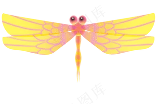 夏季飞虫黄色蜻蜓