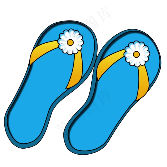 蓝色拖鞋png素材(2000X2000(DPI:300))psd模版下载