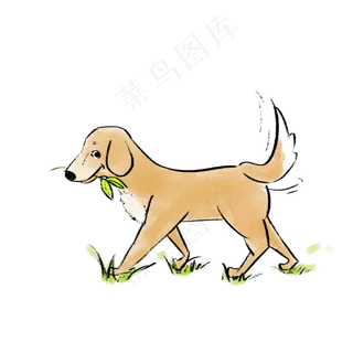 二十四节气春分小黄狗春天气息摇,免抠元素