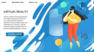 蓝色系扁平风互联网vr科技