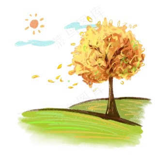 唯美立秋植物,免抠元素