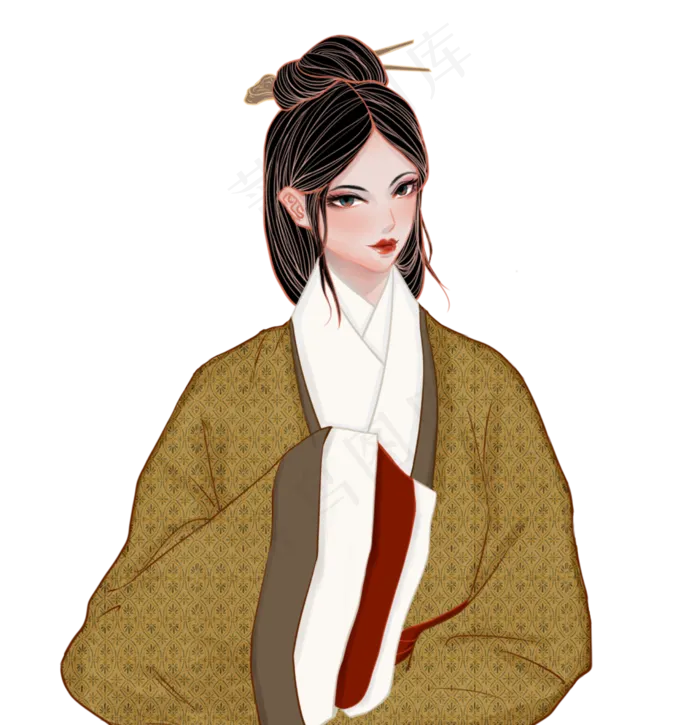 古风人物女子(2480X2567(DPI:300))psd模版下载