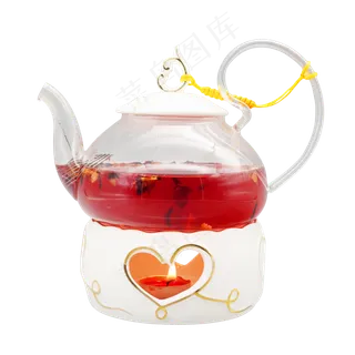 玻璃茶壶玫瑰茶