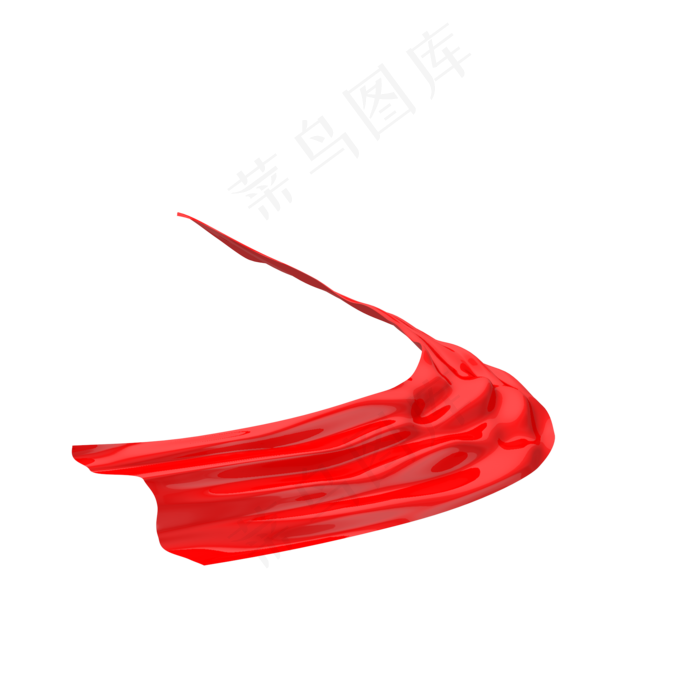 C4D立体中国红色绸缎装饰