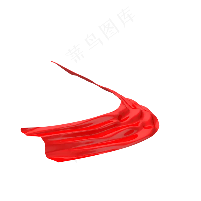 C4D立体中国红色绸缎装饰(2000X2000)
