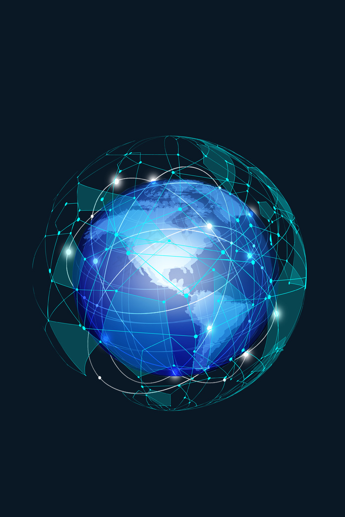 商务科技地球海报背景