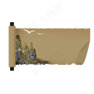 古风水墨山水画轴