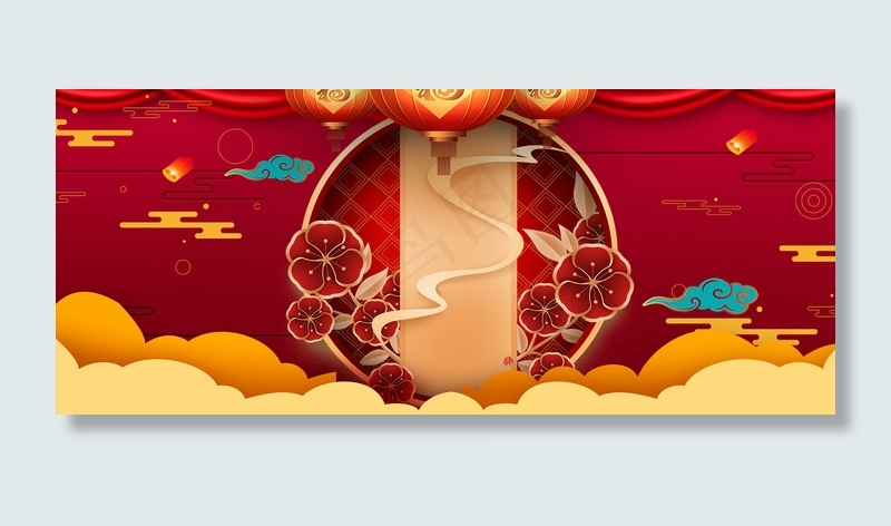 新春新年喜庆红色海报背景