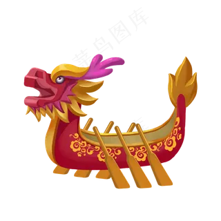 端午节龙舟手绘装饰图