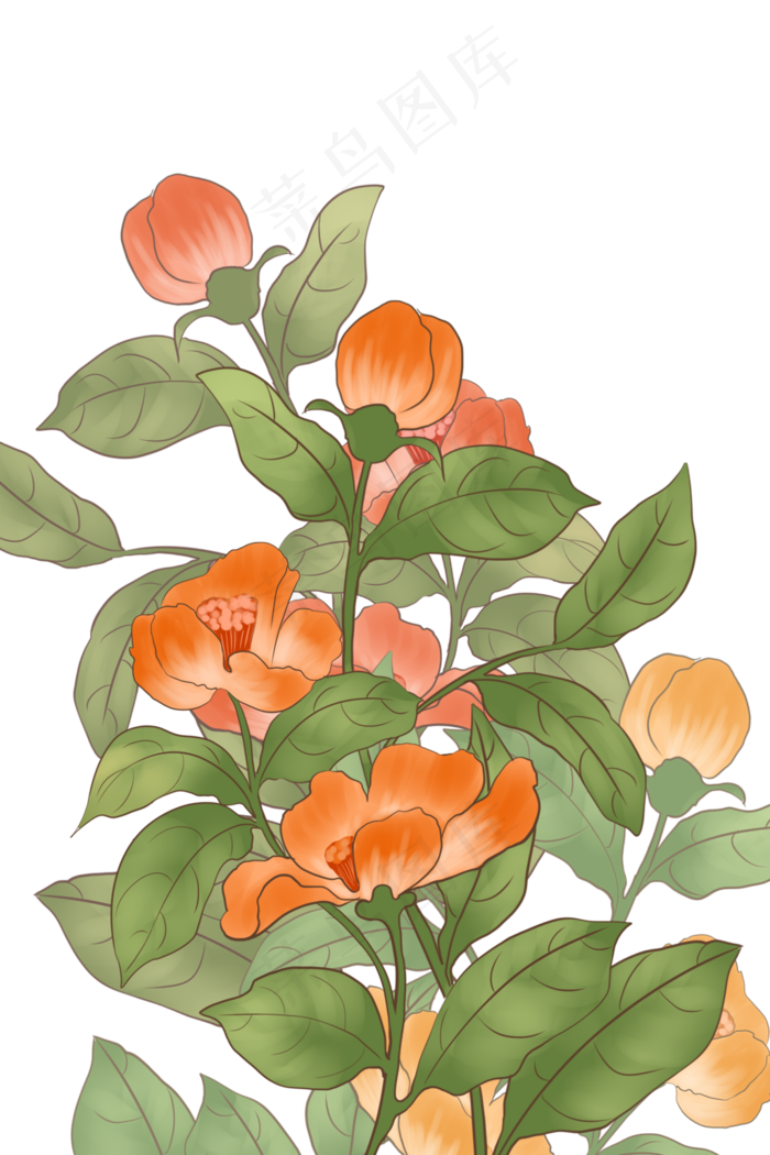 古风花枝花苞(1024X1536(DPI:299))psd模版下载
