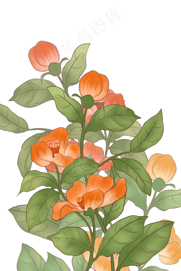 古风花枝花苞(1024X1536(DPI:299))psd模版下载