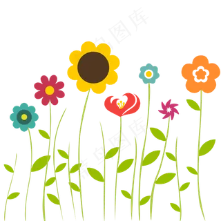 春天小花手绘矢量元素,免抠元素