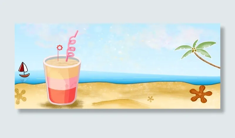 夏日降暑清凉饮料水果(1920*800px 	       )psd模版下载