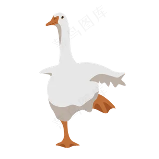 扁平简约卡通处暑可爱鸭子禽类元