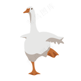 扁平简约卡通处暑可爱鸭子禽类元