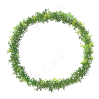 绿色叶子植物简约手绘边框