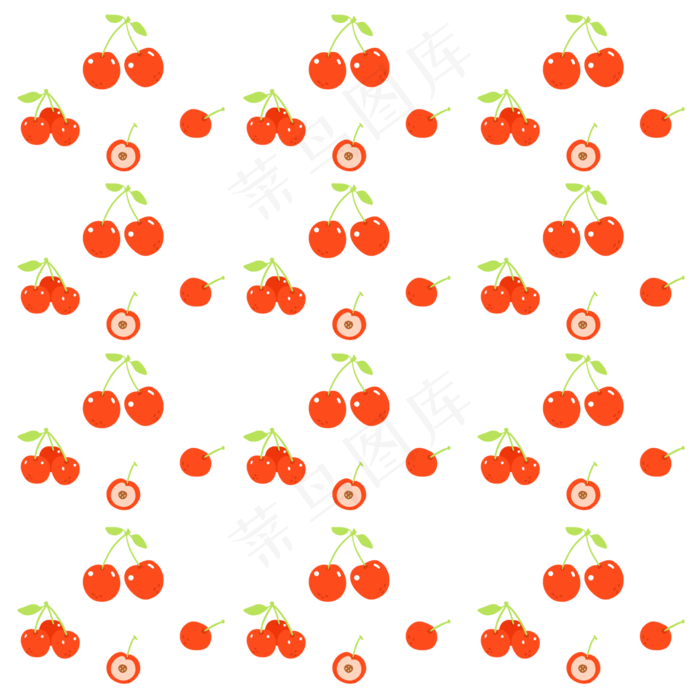 樱桃印花底纹装饰图案(2000X2000(DPI:300))psd模版下载