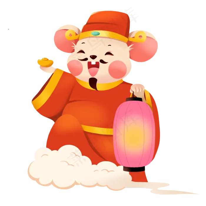 2020年鼠年财神老鼠,免抠元素