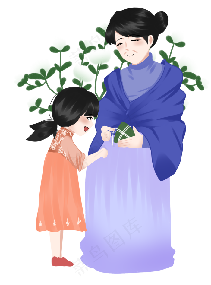 包粽子端午节插画