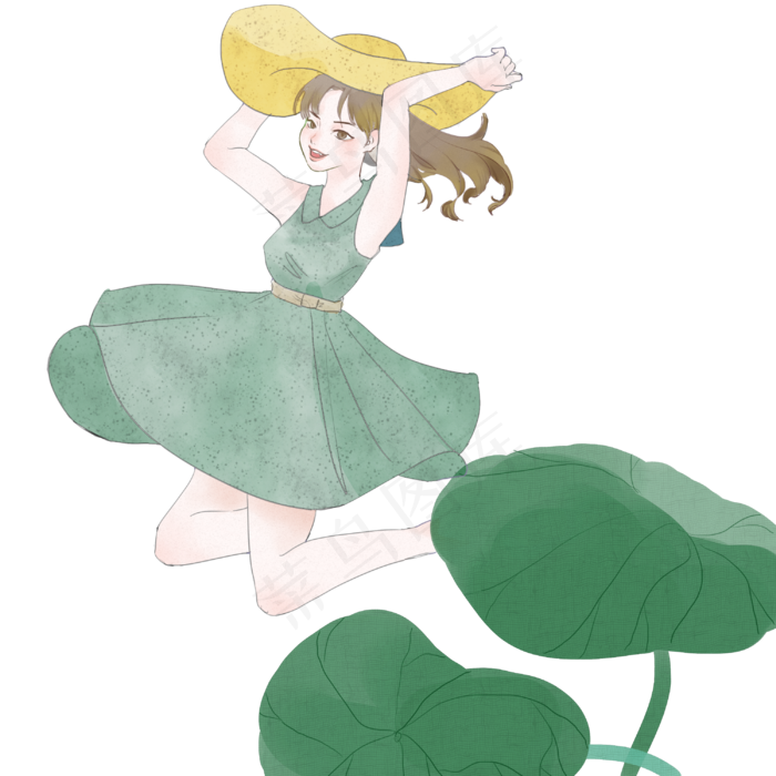 清明节女孩玩耍