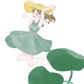 清明节女孩玩耍