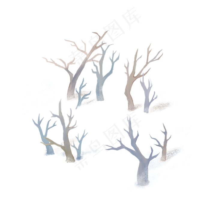 小树植物卡通插画