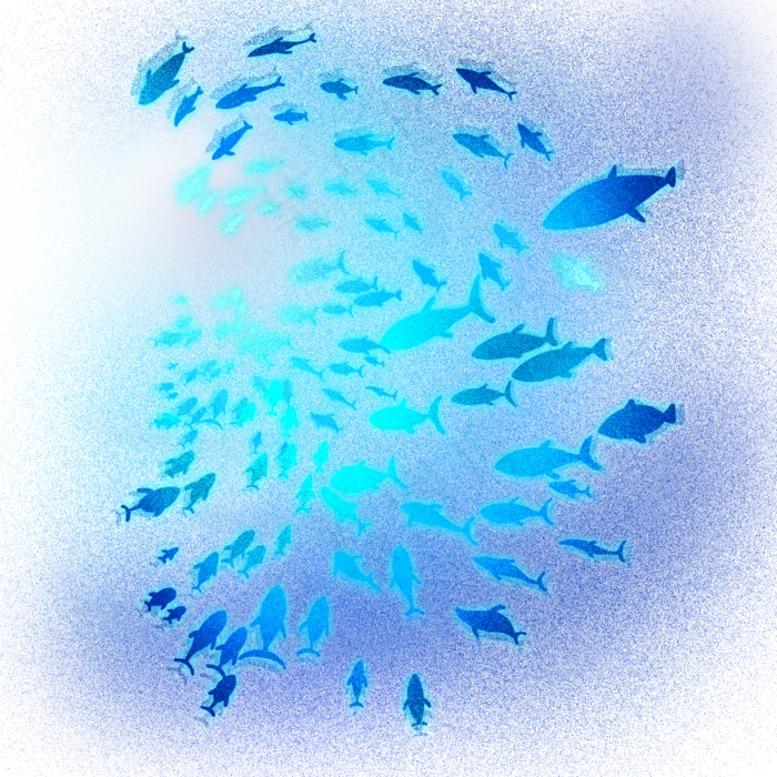 梦幻动物海洋生物鱼群,免抠元素(2000*2000px 300 dpi )psd模版下载