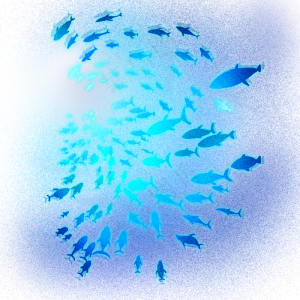 梦幻动物海洋生物鱼群,免抠元素