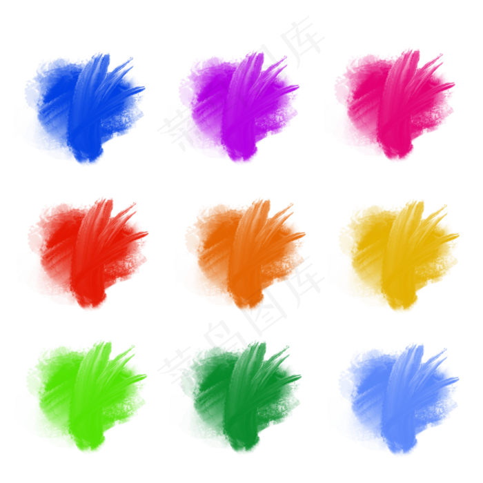 油画笔刷彩色油彩(2000X2000(DPI:300))psd模版下载