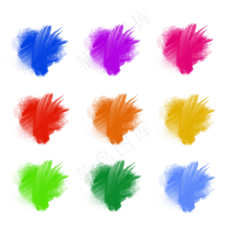 油画笔刷彩色油彩