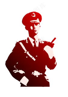 矢量站岗军人剪影,免抠元素